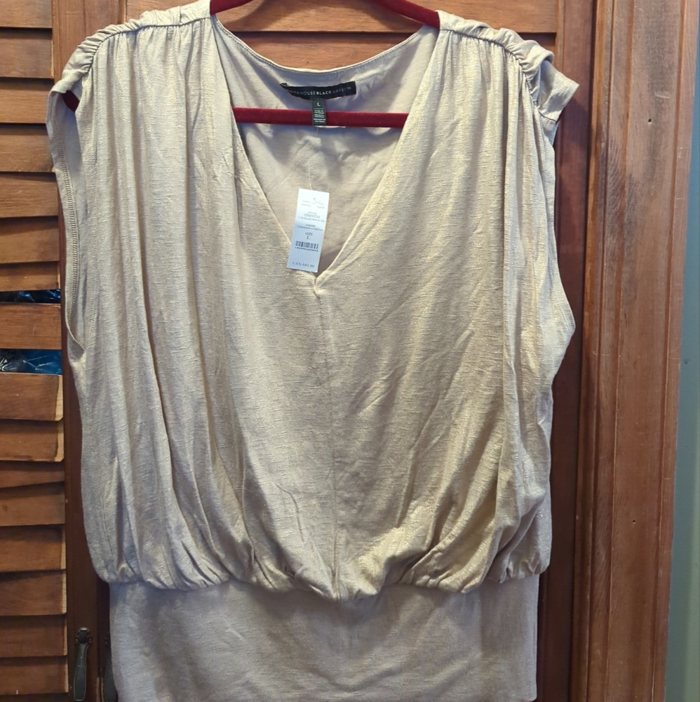 WHBM gold shimmer top size large